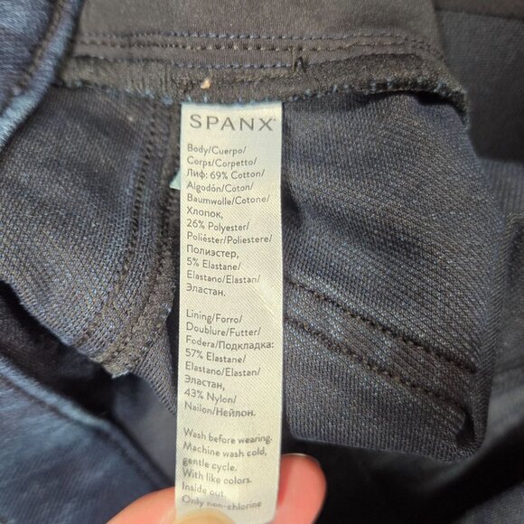 Spanx Jean-ish Ankle Leggings Large Dark Wash Pull on Slimming 20018R - Picture 4 of 8